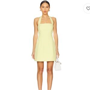 Bardot Nevelle Hourglass Halter Dress in Canary Yellow